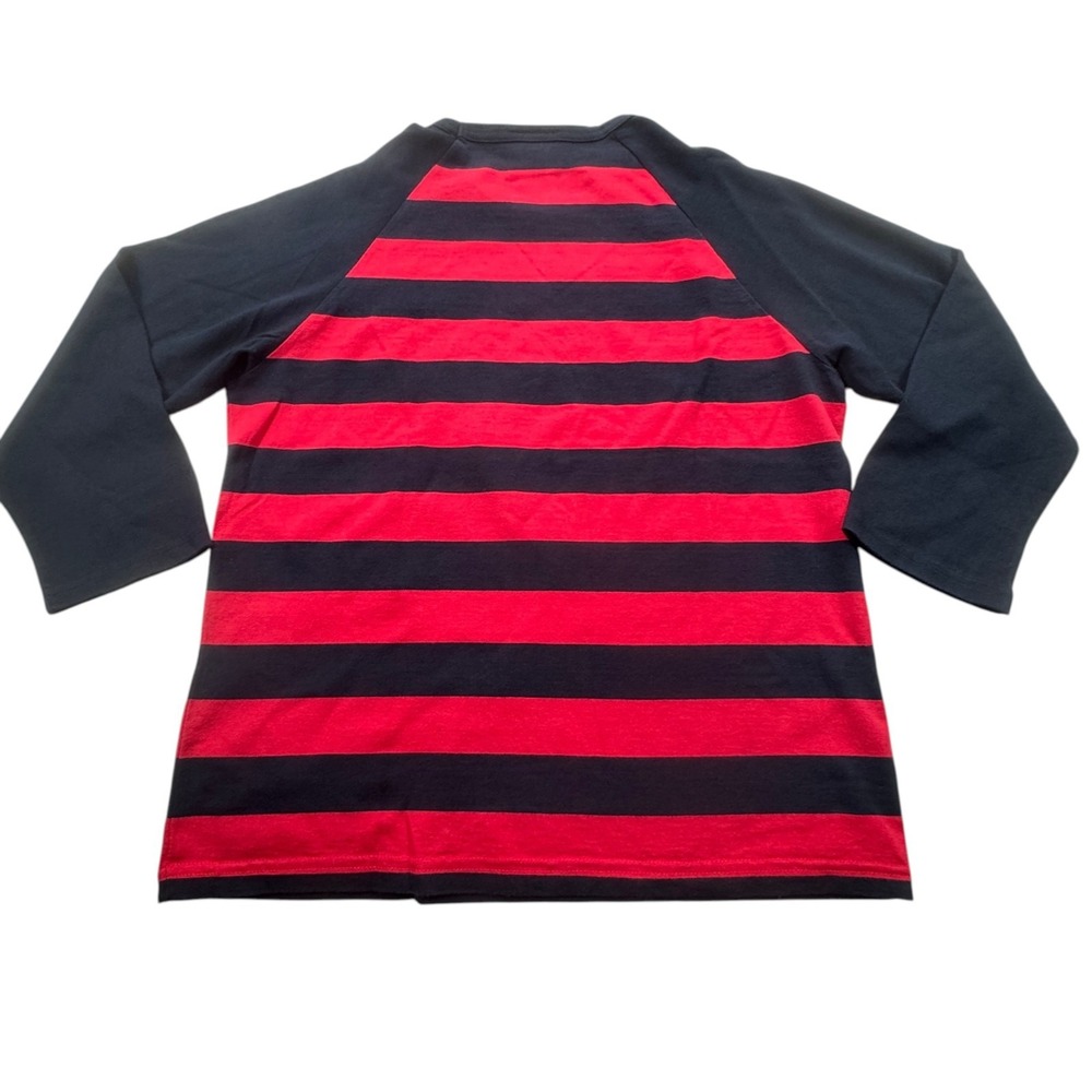 VTG Polo Jeans Co Ralph Lauren Raglan Shirt Womens Large Red Navy Y2K Baby Tee - Picture 9 of 9